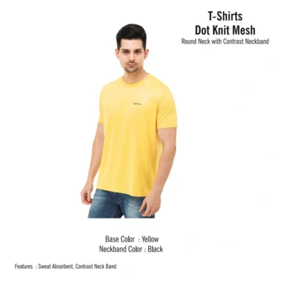 Buy Round Neck Regular Fit T-Shirt - Yellow in bulk for Corporate Gifting | Corporate Gyft