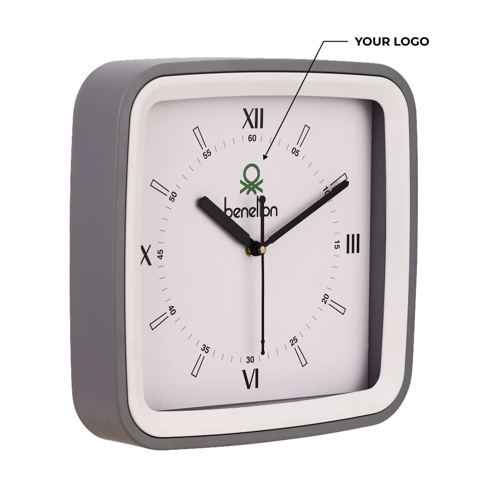 Modern Square Wall Clock - Grey Buy Modern Square Wall Clock - Grey in bulk for Corporate Gifting | Corporate Gyft