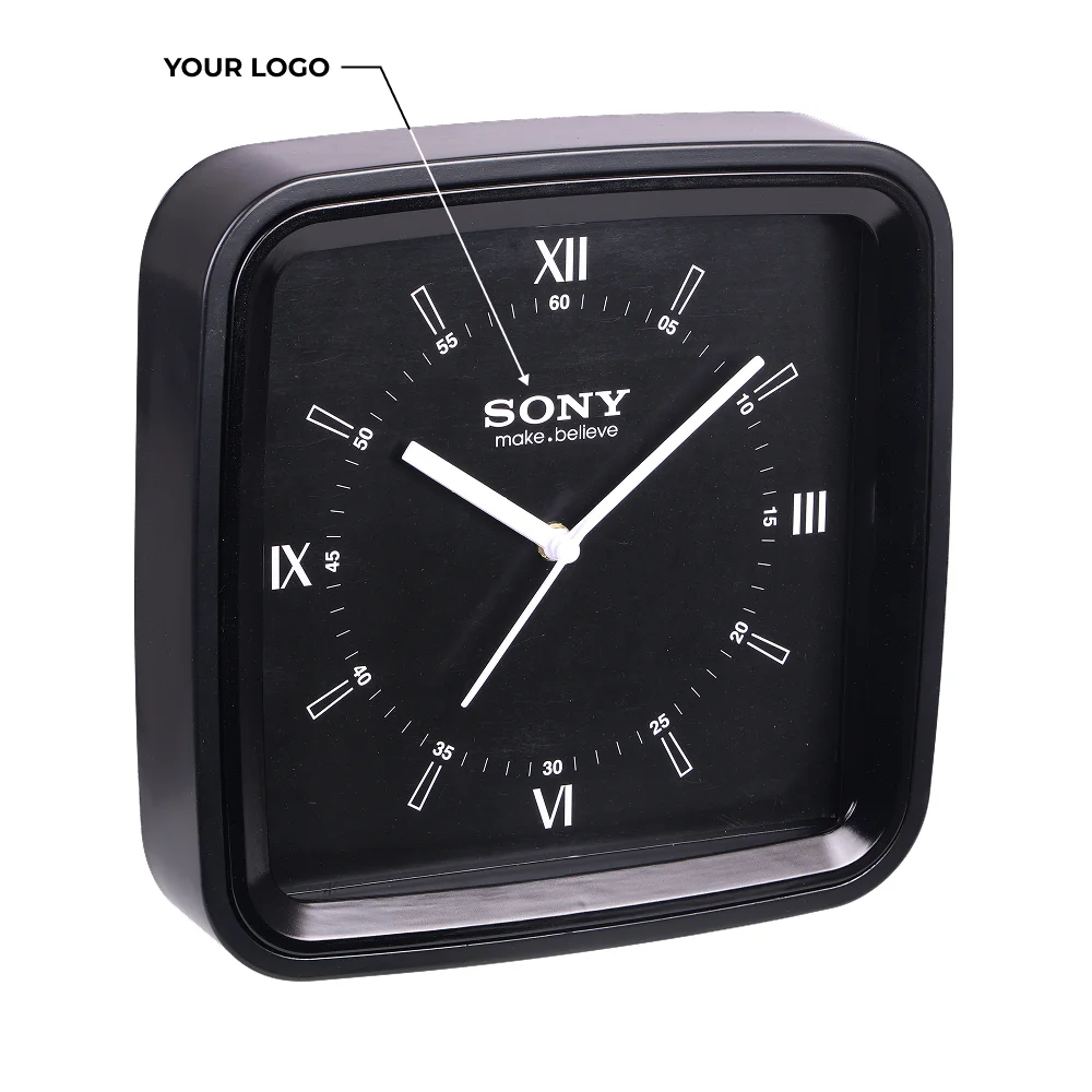 Modern Square Wall Clock - Black Buy Modern Square Wall Clock - Black in bulk for Corporate Gifting | Corporate Gyft