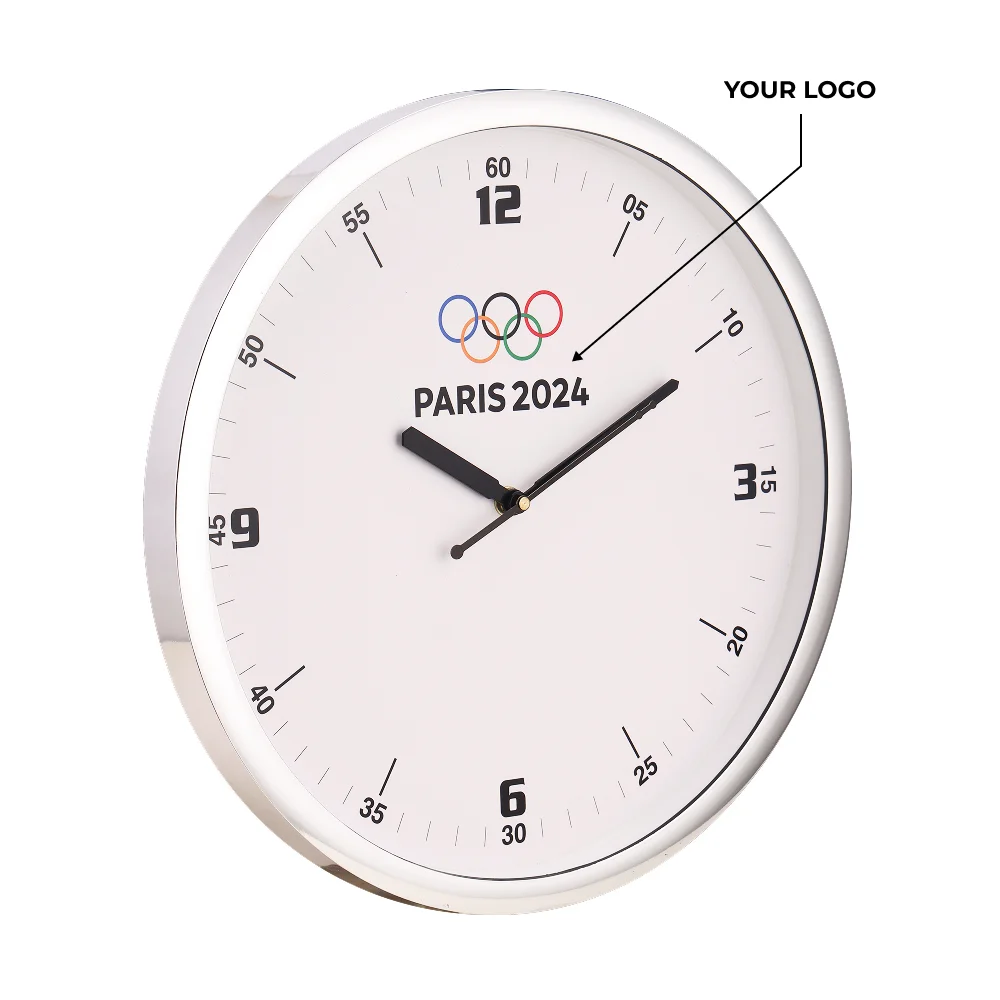 Modern Round Wall Clock - Silver Buy Modern Round Wall Clock - Silver in bulk for Corporate Gifting | Corporate Gyft