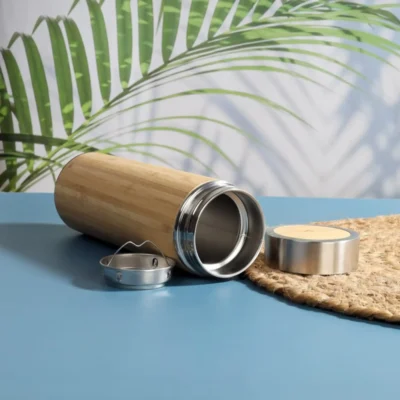 Buy Bamboo Bottle and Smartwatch Gift Set in bulk for Corporate Gifting | Corporate Gyft