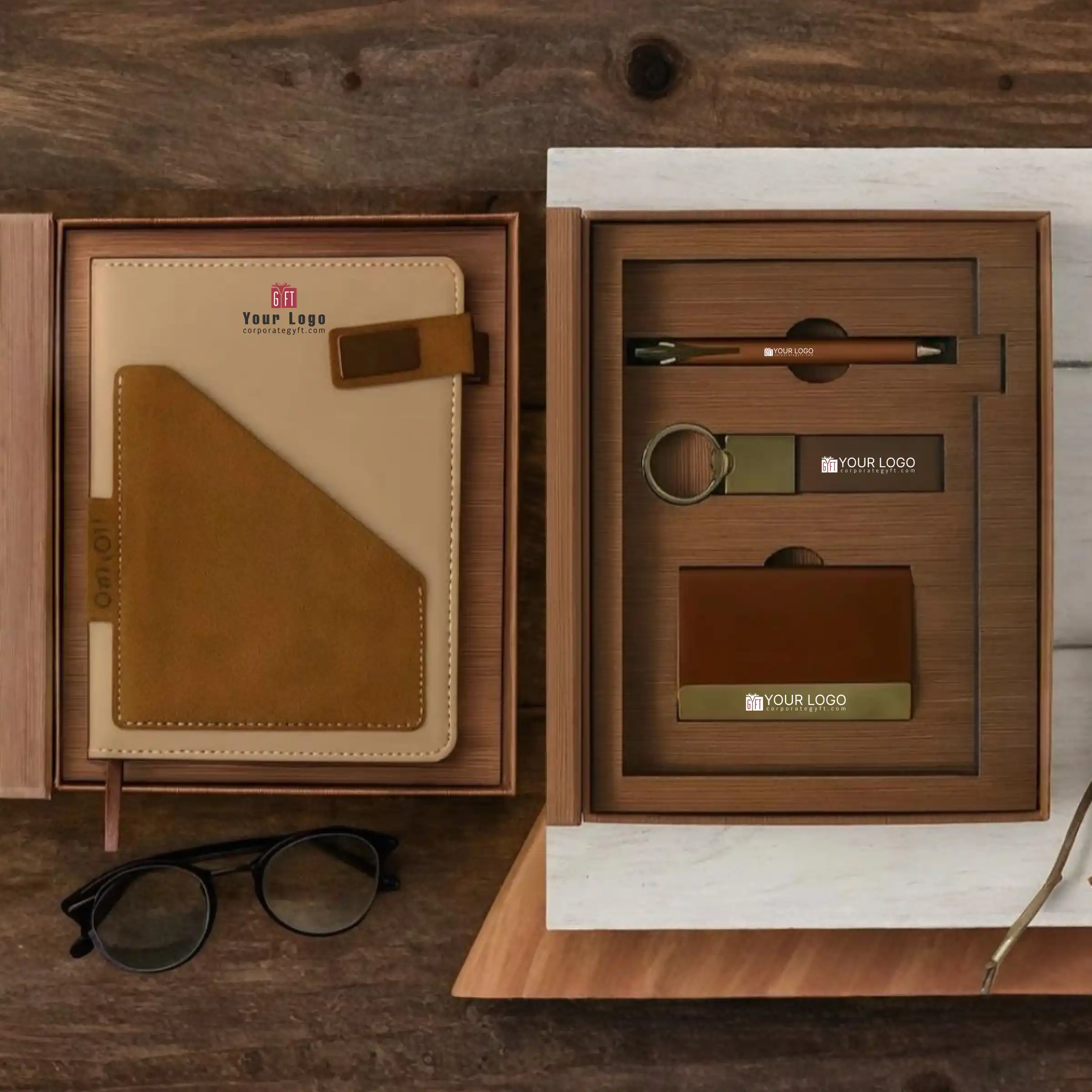 Brown and Gold Signature Gift Box Buy Brown and Gold Signature Gift Box in bulk for Corporate Gifting | Corporate Gyft