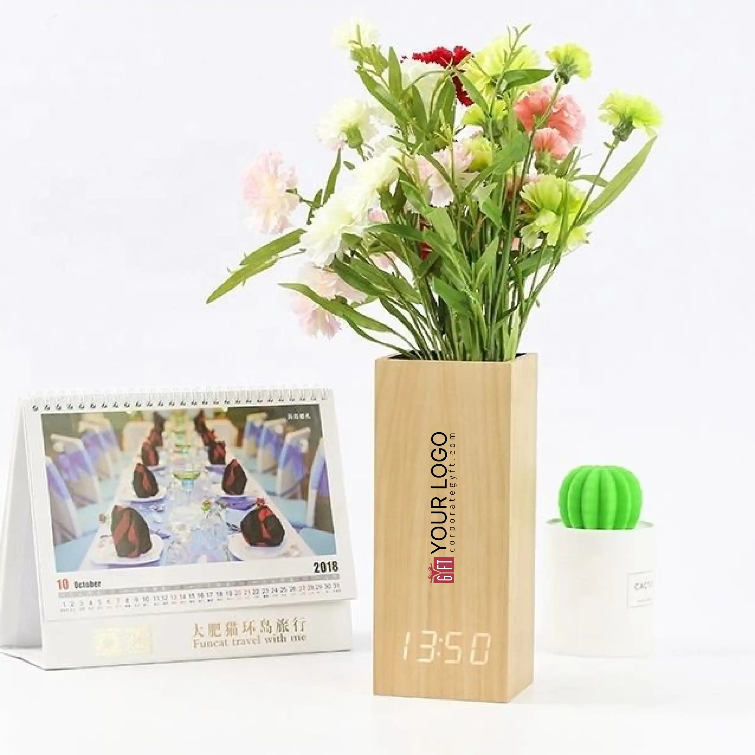 Appentra Wooden LED Desk Clock Buy Appentra Wooden LED Desk Clock in bulk for Corporate Gifting | Corporate Gyft