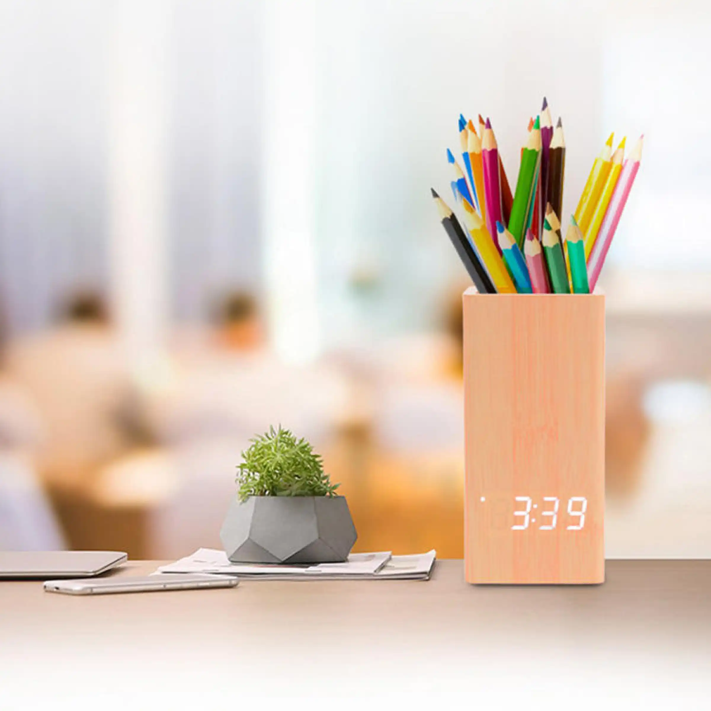 Appentra Wooden LED Desk Clock Buy Appentra Wooden LED Desk Clock in bulk for Corporate Gifting | Corporate Gyft