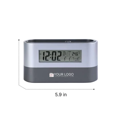 Buy Cyber Nova Desk Clock with Pen Stand in bulk for Corporate Gifting | Corporate Gyft