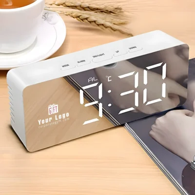 Buy Edgy Mirror LED Clock in bulk for Corporate Gifting | Corporate Gyft