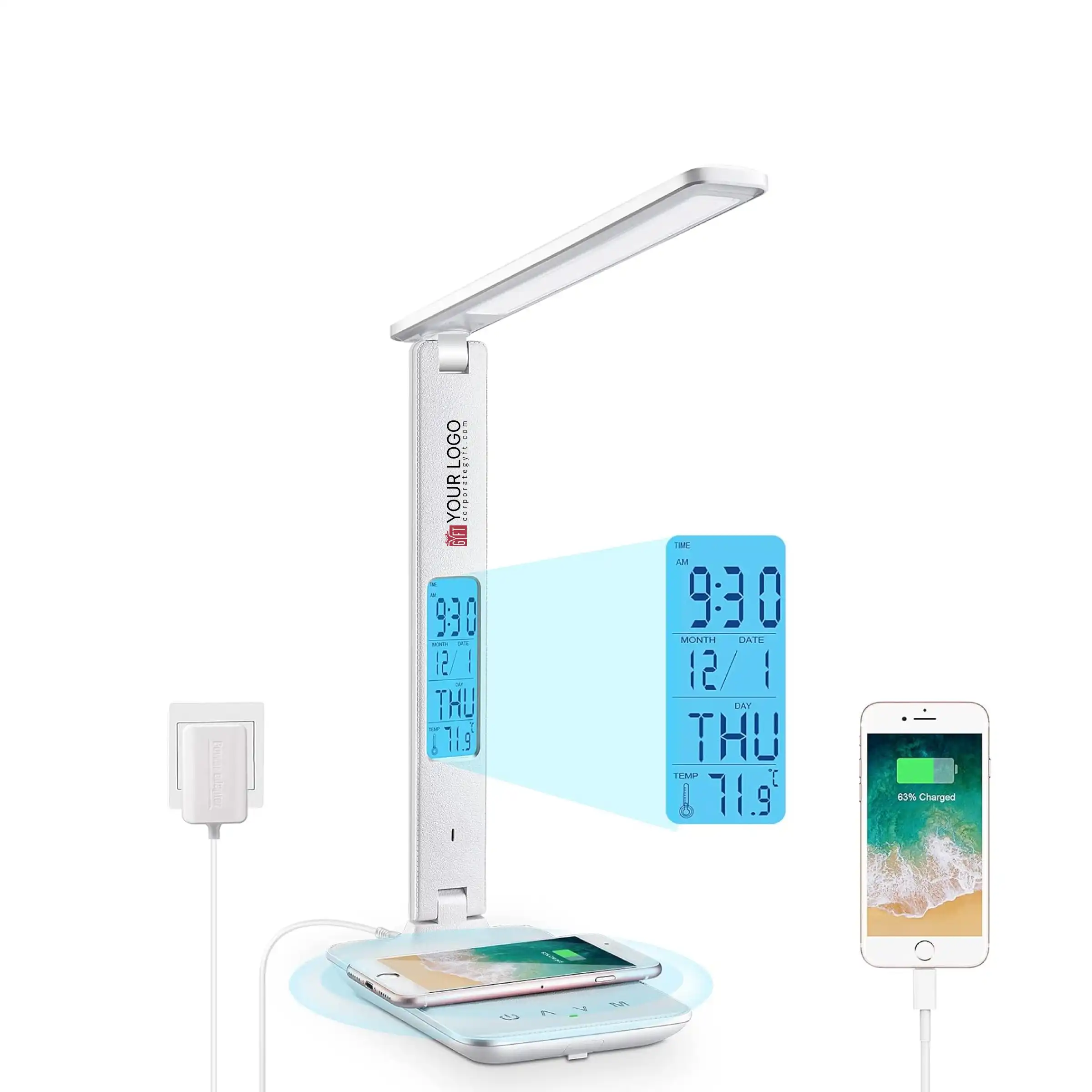 Nexora Desk Lamp with Wireless Charger - White Buy Nexora Desk Lamp with Wireless Charger - White in bulk for Corporate Gifting | Corporate Gyft