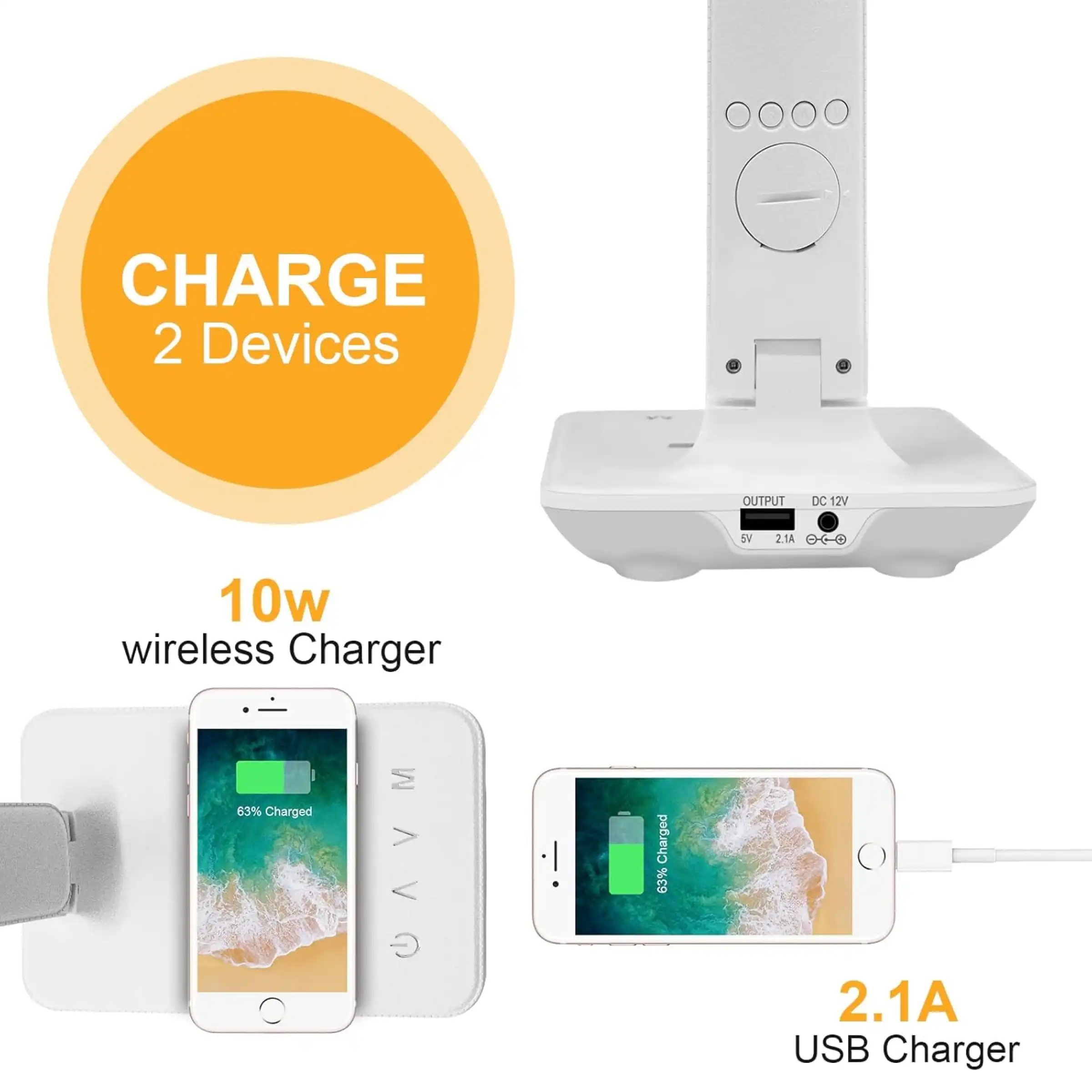 Nexora Desk Lamp with Wireless Charger - White Buy Nexora Desk Lamp with Wireless Charger - White in bulk for Corporate Gifting | Corporate Gyft