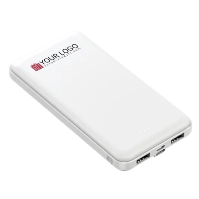 Buy Portable 10000 mAh Power Bank - White in bulk for Corporate Gifting | Corporate Gyft