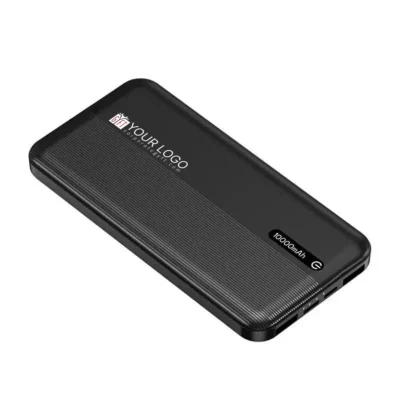 Buy Slim 10000 mAH Power Bank - Black in bulk for Corporate Gifting | Corporate Gyft