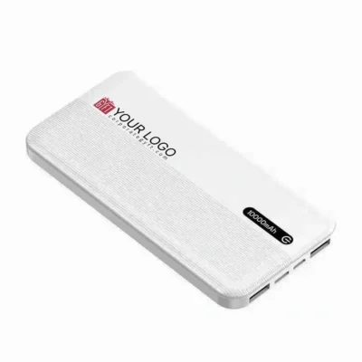 Buy Slim 10000 mAH Power Bank - White in bulk for Corporate Gifting | Corporate Gyft
