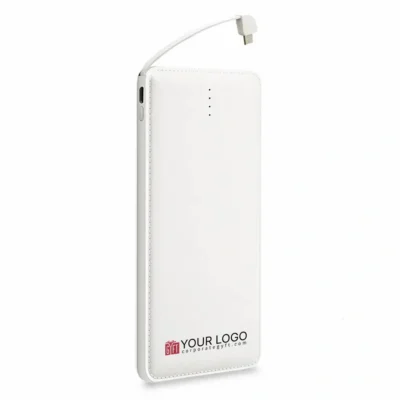 Buy 10000 mAh Power Bank with Built-in Cable in bulk for Corporate Gifting | Corporate Gyft