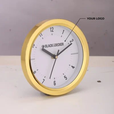 Buy Executive Table Clock - Golden in bulk for Corporate Gifting | Corporate Gyft