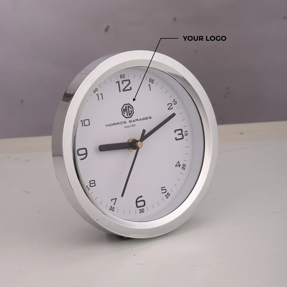 Executive Table Clock - Silver Buy Executive Table Clock - Silver in bulk for Corporate Gifting | Corporate Gyft