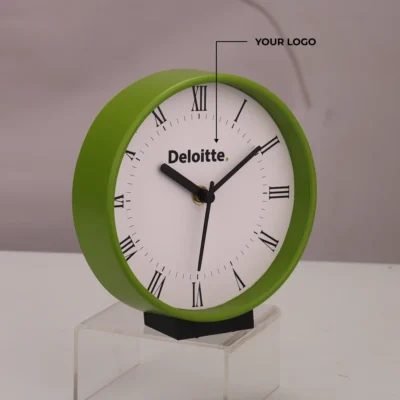 Buy Classic Round Desk Clock - Green in bulk for Corporate Gifting | Corporate Gyft