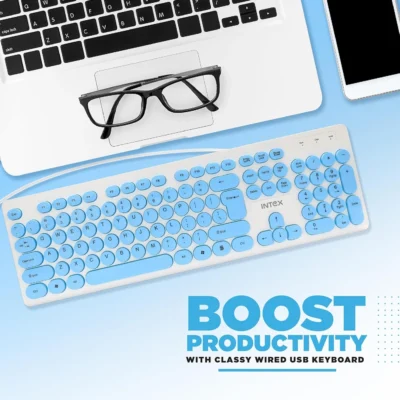 Buy Intex Classy Wired USB Keyboard - Blue in bulk for Corporate Gifting | Corporate Gyft