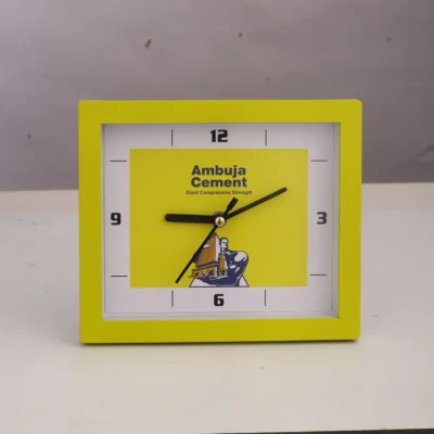 Buy Dual-Use Table cum Wall Clock - Yellow in bulk for Corporate Gifting | Corporate Gyft