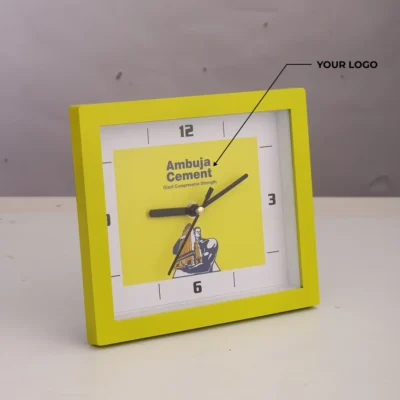 Buy Dual-Use Table cum Wall Clock - Yellow in bulk for Corporate Gifting | Corporate Gyft