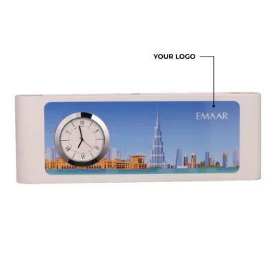Buy Tabletop Clock with Pen Holder in bulk for Corporate Gifting | Corporate Gyft