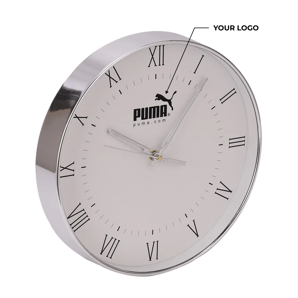 Signature Corporate Wall Clock - Silver Buy Signature Corporate Wall Clock - Silver in bulk for Corporate Gifting | Corporate Gyft