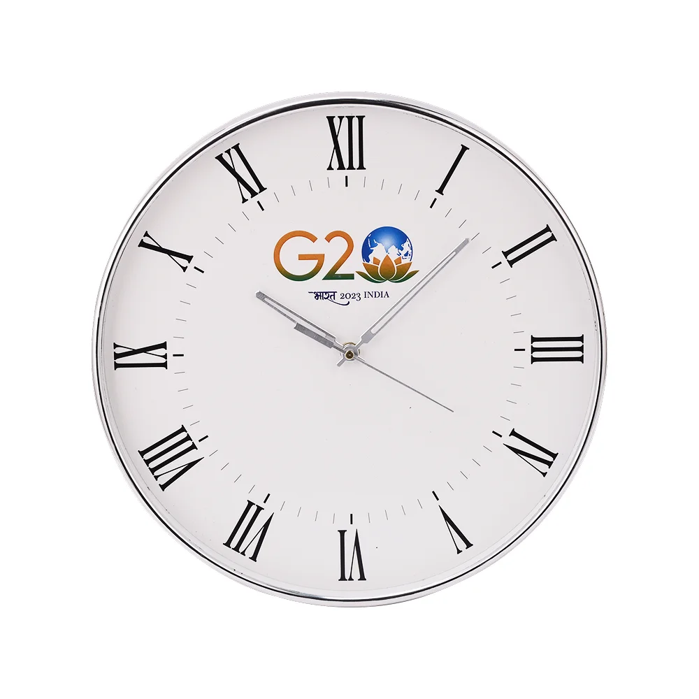 Minimal Analog Wall Clock - Silver Buy Minimal Analog Wall Clock - Silver in bulk for Corporate Gifting | Corporate Gyft