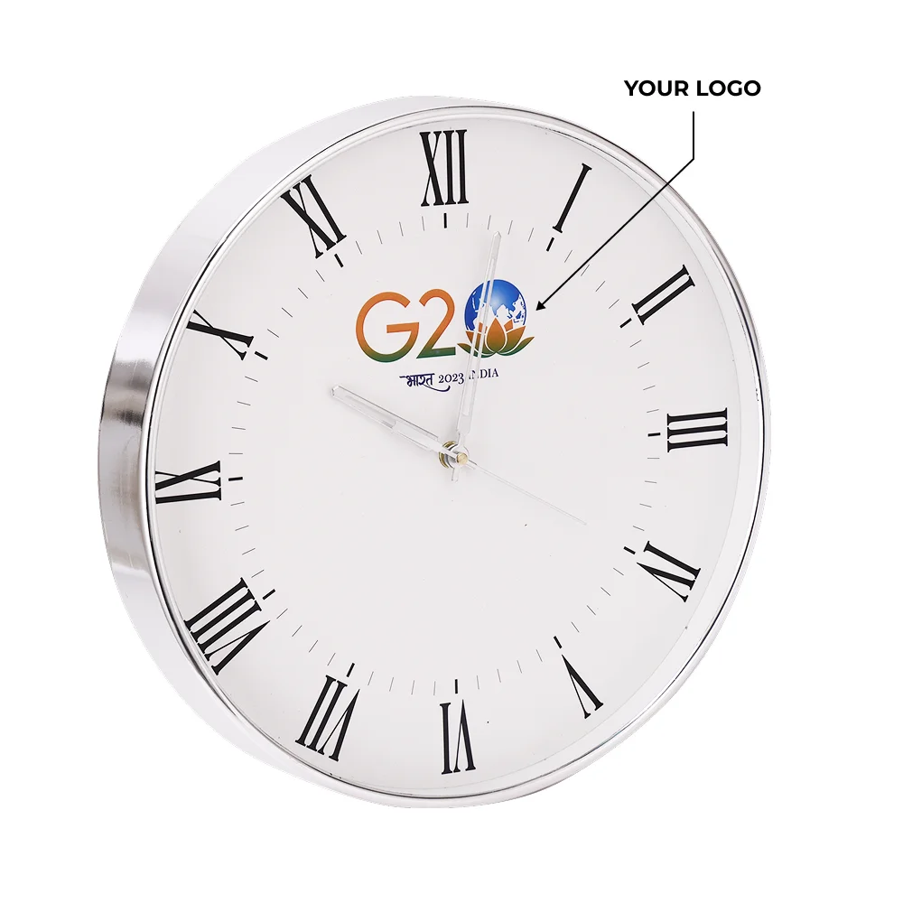 Minimal Analog Wall Clock - Silver Buy Minimal Analog Wall Clock - Silver in bulk for Corporate Gifting | Corporate Gyft