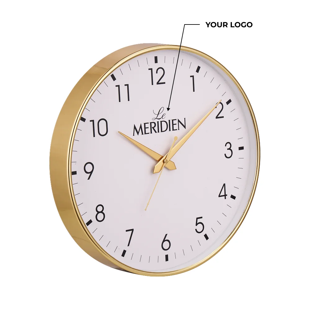 Minimal Analog Wall Clock - Golden Buy Minimal Analog Wall Clock - Golden in bulk for Corporate Gifting | Corporate Gyft