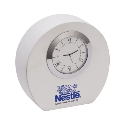 Buy Sleek Analog Desk Clock - White in bulk for Corporate Gifting | Corporate Gyft