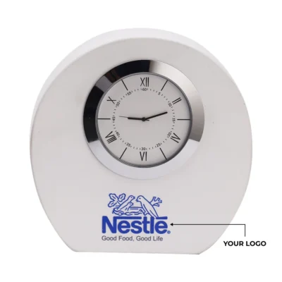 Buy Sleek Analog Desk Clock - White in bulk for Corporate Gifting | Corporate Gyft