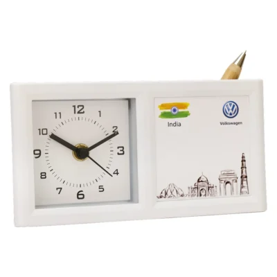 Buy Table Clock with Integrated Pen Holder in bulk for Corporate Gifting | Corporate Gyft