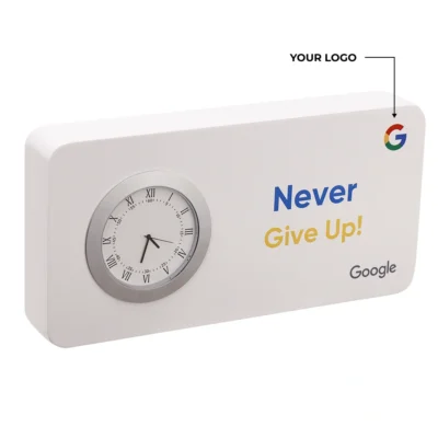Buy Rectangular Analog Desk Clock - White in bulk for Corporate Gifting | Corporate Gyft