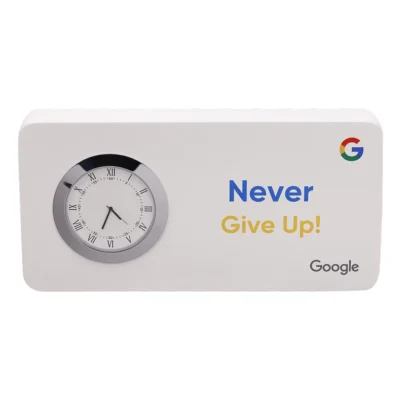 Buy Rectangular Analog Desk Clock - White in bulk for Corporate Gifting | Corporate Gyft