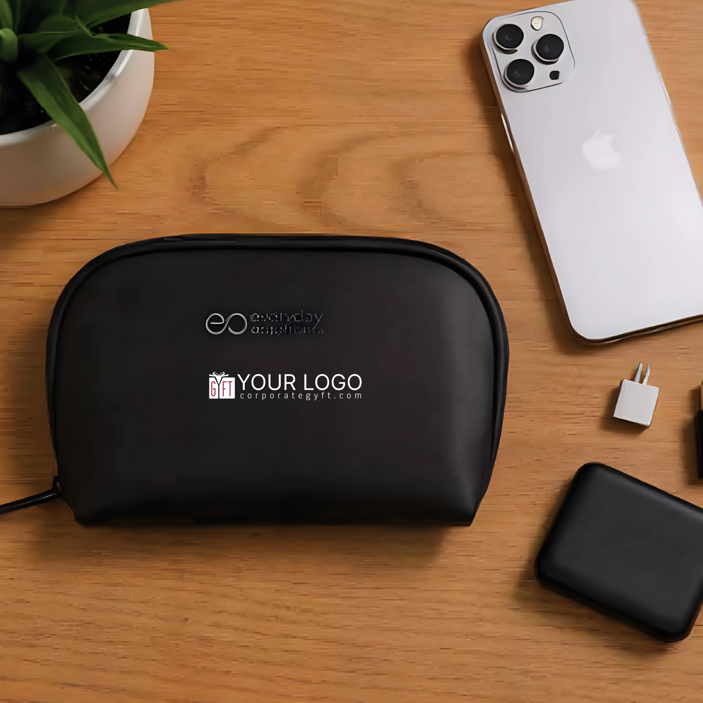 Multi-Compartment Tech Pouch - Black Buy Multi-Compartment Tech Pouch - Black in bulk for Corporate Gifting | Corporate Gyft