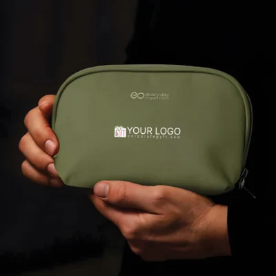 Buy Multi-Compartment Tech Pouch - Olive Green in bulk for Corporate Gifting | Corporate Gyft