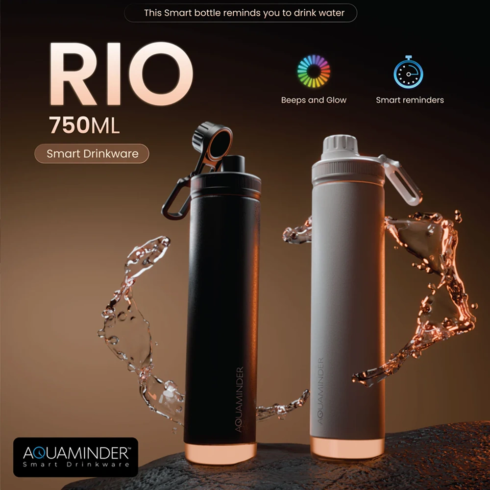 Aquaminder Rio Smart Thermal Bottle - White Buy Aquaminder Rio Smart Thermal Bottle - White in bulk for Corporate Gifting | Corporate Gyft