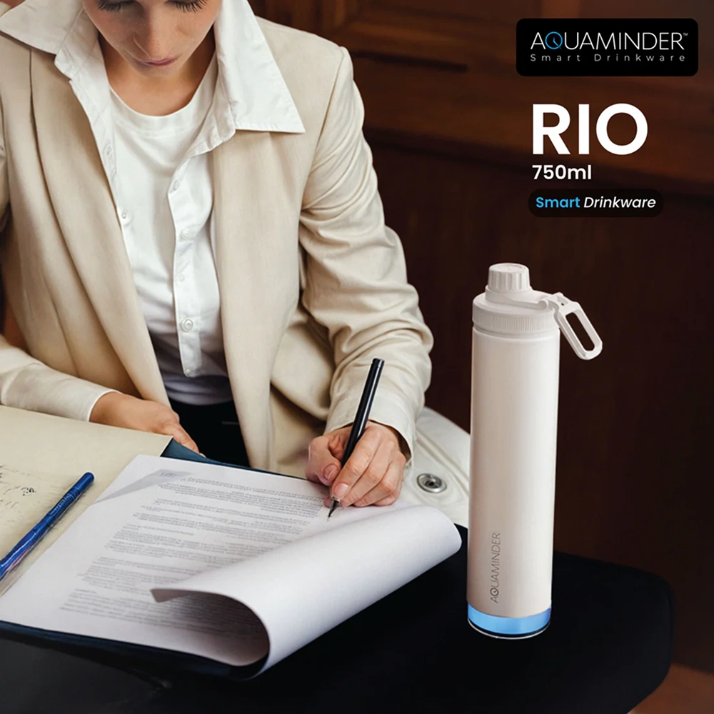 Aquaminder Rio Smart Thermal Bottle - White Buy Aquaminder Rio Smart Thermal Bottle - White in bulk for Corporate Gifting | Corporate Gyft