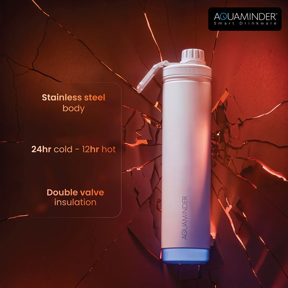 Aquaminder Rio Smart Thermal Bottle - White Buy Aquaminder Rio Smart Thermal Bottle - White in bulk for Corporate Gifting | Corporate Gyft