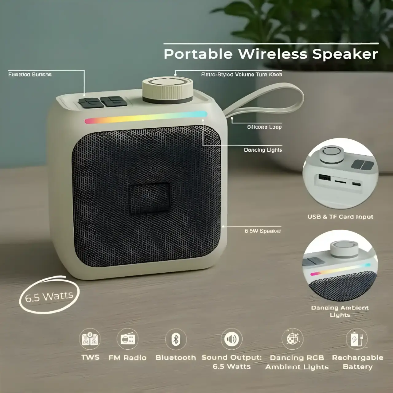 Mu6 Compact Wireless Speaker Buy Mu6 Compact Wireless Speaker in bulk for Corporate Gifting | Corporate Gyft