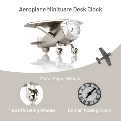 Buy Aeroplane Miniature Desk Clock in bulk for Corporate Gifting | Corporate Gyft