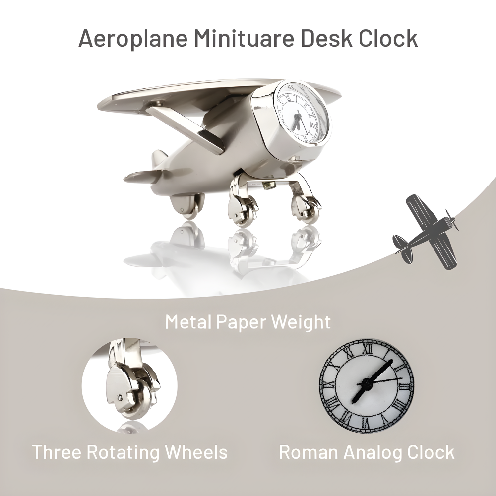 Aeroplane Miniature Desk Clock Buy Aeroplane Miniature Desk Clock in bulk for Corporate Gifting | Corporate Gyft