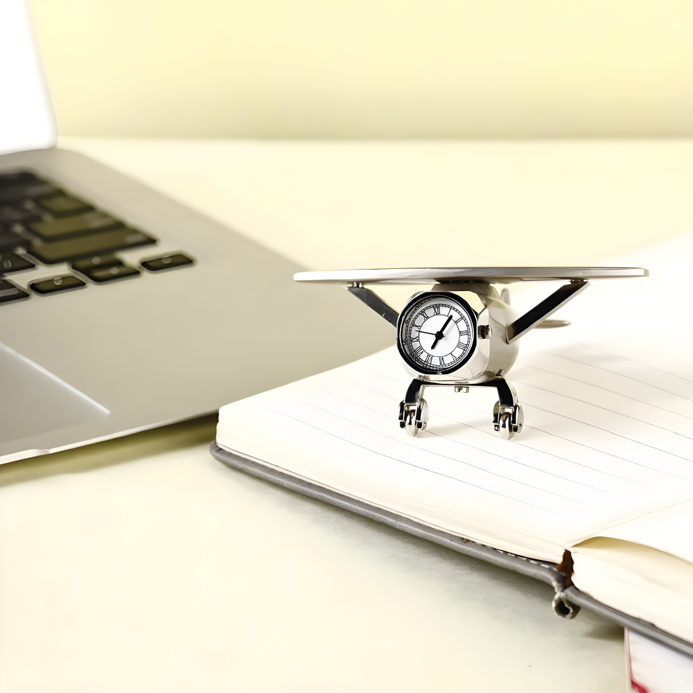 Aeroplane Miniature Desk Clock Buy Aeroplane Miniature Desk Clock in bulk for Corporate Gifting | Corporate Gyft
