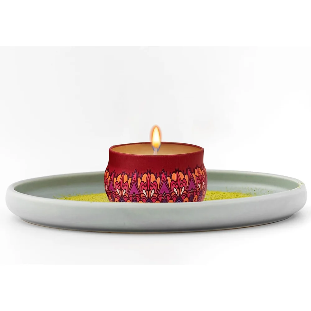 Mandala Calm & Glow Tin Candle Duo Buy Mandala Calm & Glow Tin Candle Duo in bulk for Corporate Gifting | Corporate Gyft