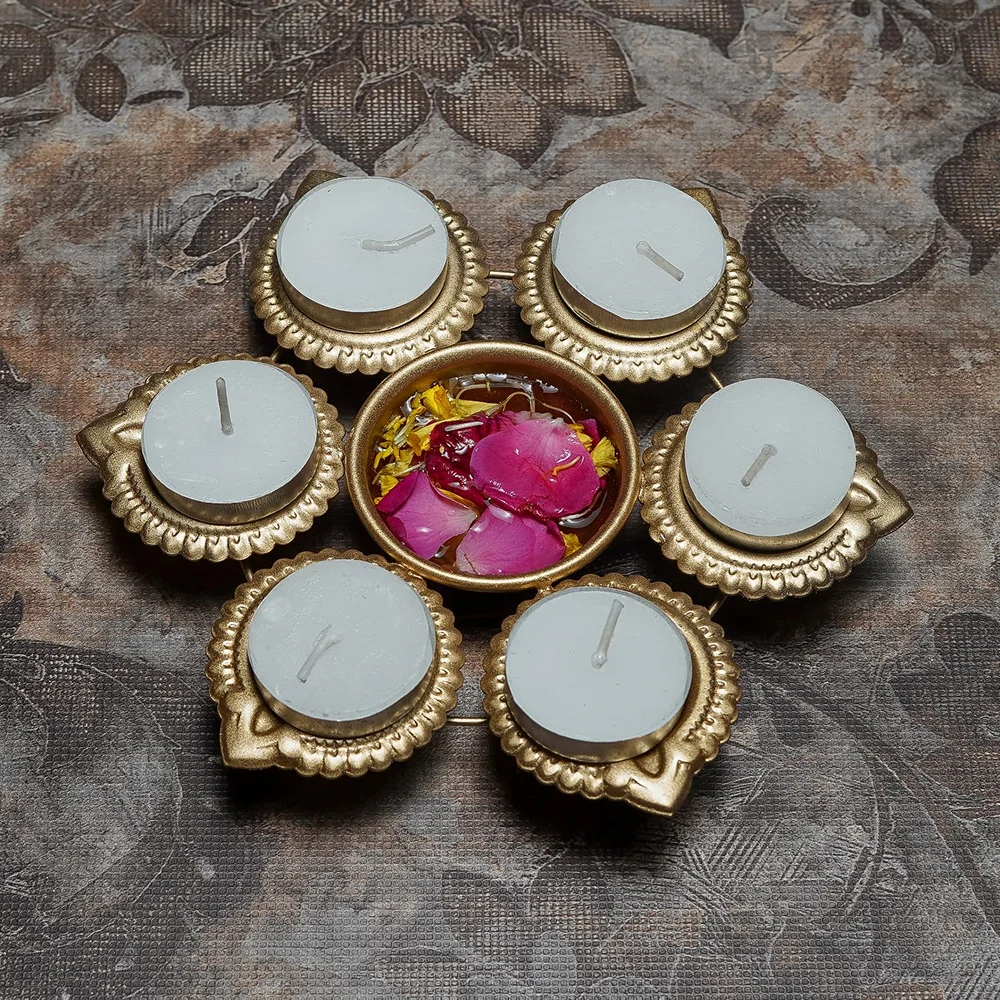 Kanaka Multi Diya Harmony Urli Buy Kanaka Multi Diya Harmony Urli in bulk for Corporate Gifting | Corporate Gyft