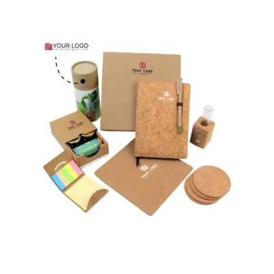 Buy Cork Desk Essential Sustainable Set in bulk for Corporate Gifting | Corporate Gyft