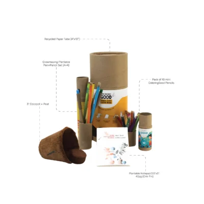 Buy 4-in-1 Mega Grow Stationery Kit in bulk for Corporate Gifting | Corporate Gyft