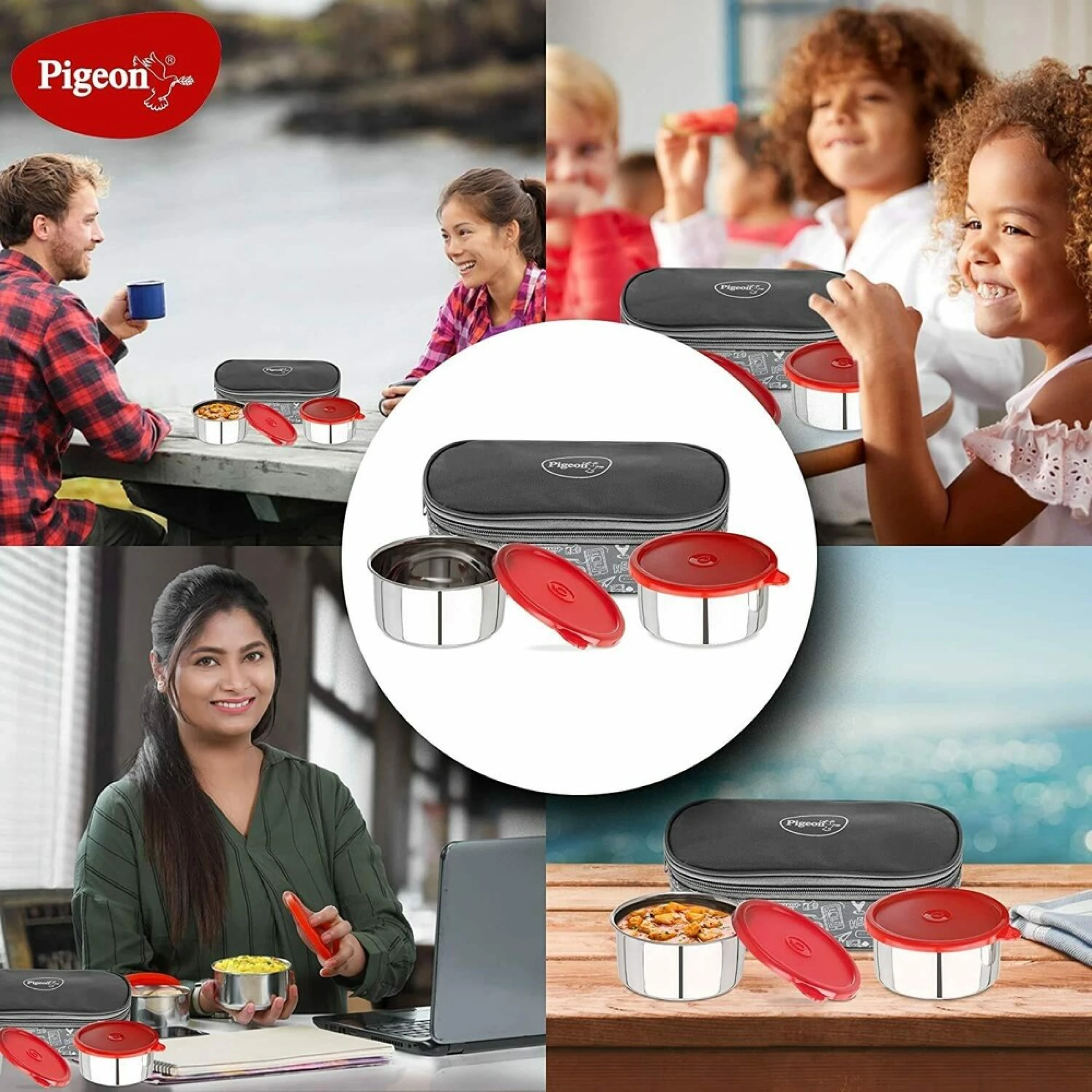 Pigeon Everyday Insulated Tiffin Box - Set of 2 Buy Pigeon Everyday Insulated Tiffin Box - Set of 2 in bulk for Corporate Gifting | Corporate Gyft