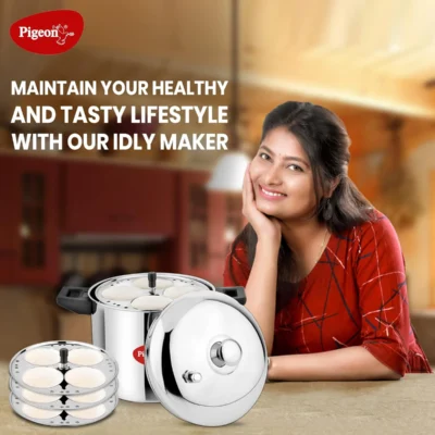 Buy Pigeon Stainless Steel Idli Maker with 4 Plates in bulk for Corporate Gifting | Corporate Gyft