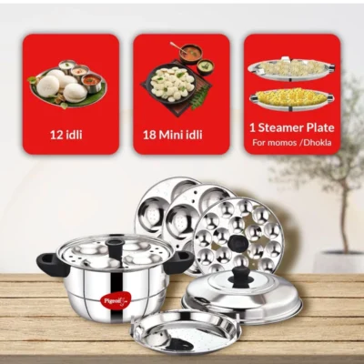 Buy Pigeon Stainless Steel Idli Maker with 5 Plates in bulk for Corporate Gifting | Corporate Gyft