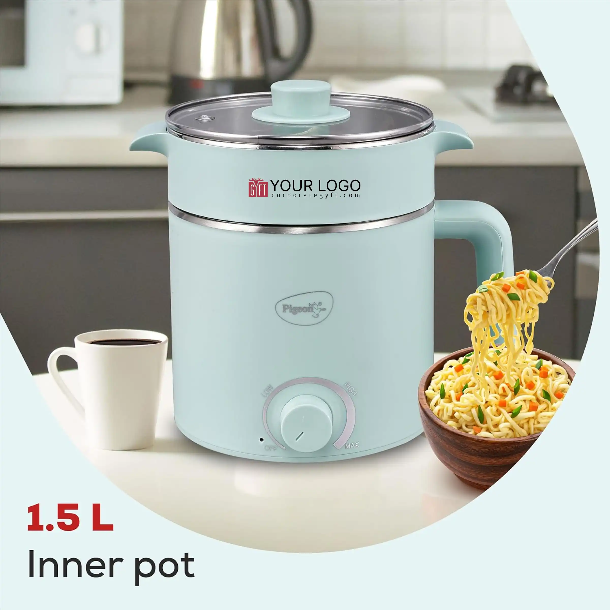 Pigeon Swift Plus Multi-Cook Kettle Blue Buy Pigeon Swift Plus Multi-Cook Kettle Blue in bulk for Corporate Gifting | Corporate Gyft