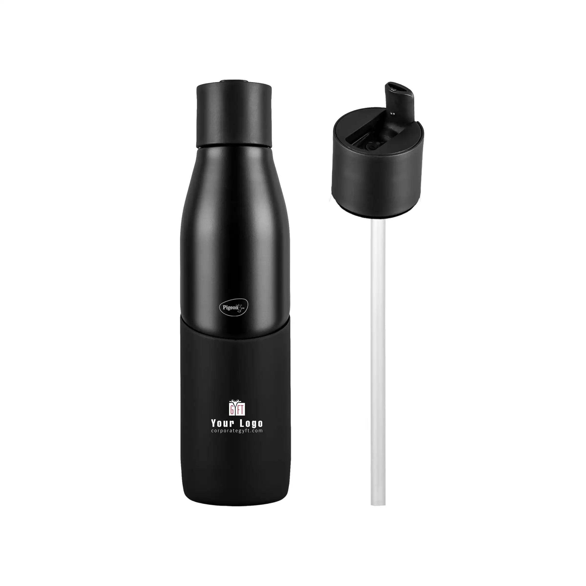 Pigeon Therminox Luxe Sipper Flask - Black Buy Pigeon Therminox Luxe Sipper Flask - Black in bulk for Corporate Gifting | Corporate Gyft